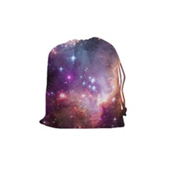 Galaxy Space Star Light Purple Drawstring Pouches (medium)  by Mariart