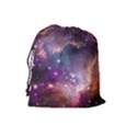 Galaxy Space Star Light Purple Drawstring Pouches (Large)  View2