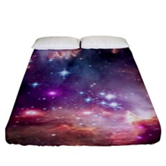 Galaxy Space Star Light Purple Fitted Sheet (king Size)