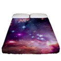 Galaxy Space Star Light Purple Fitted Sheet (King Size) View1