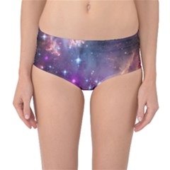 Galaxy Space Star Light Purple Mid-waist Bikini Bottoms