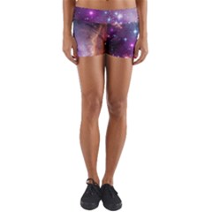 Galaxy Space Star Light Purple Yoga Shorts