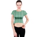 Green Line Vertical Crew Neck Crop Top View1