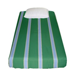 Green Line Vertical Fitted Sheet (single Size) by Mariart