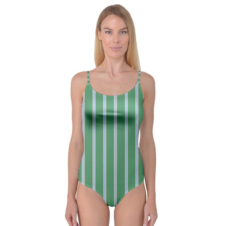 Green Line Vertical Camisole Leotard 