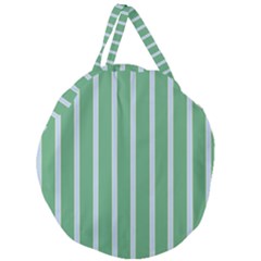 Green Line Vertical Giant Round Zipper Tote