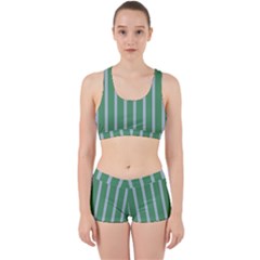 Green Line Vertical Work It Out Sports Bra Set by Mariart