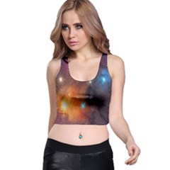 Galaxy Space Star Light Racer Back Crop Top by Mariart