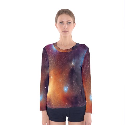 Galaxy Space Star Light Women s Long Sleeve Tee by Mariart