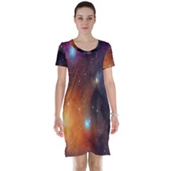 Galaxy Space Star Light Short Sleeve Nightdress by Mariart