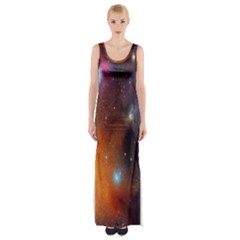 Galaxy Space Star Light Maxi Thigh Split Dress