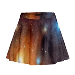 Galaxy Space Star Light Mini Flare Skirt by Mariart