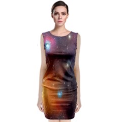 Galaxy Space Star Light Sleeveless Velvet Midi Dress by Mariart