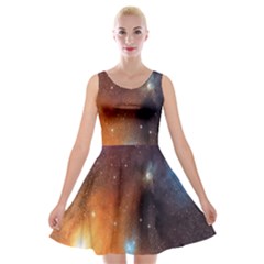 Galaxy Space Star Light Velvet Skater Dress by Mariart