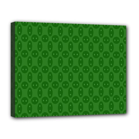 Green Seed Polka Canvas 14  X 11  by Mariart