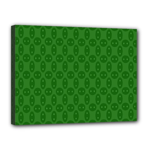 Green Seed Polka Canvas 16  X 12  by Mariart