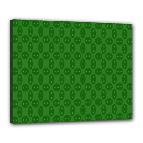 Green Seed Polka Canvas 20  X 16  by Mariart