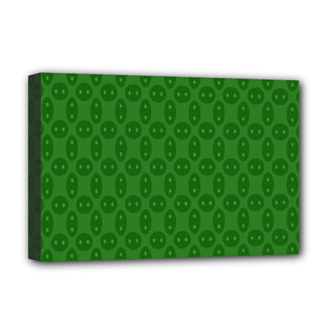 Green Seed Polka Deluxe Canvas 18  X 12   by Mariart