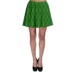 Green Seed Polka Skater Skirt