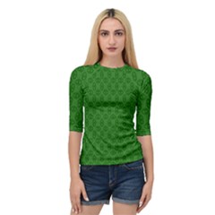 Green Seed Polka Quarter Sleeve Raglan Tee