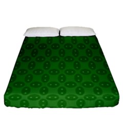 Green Seed Polka Fitted Sheet (queen Size) by Mariart