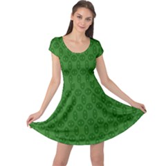 Green Seed Polka Cap Sleeve Dress by Mariart