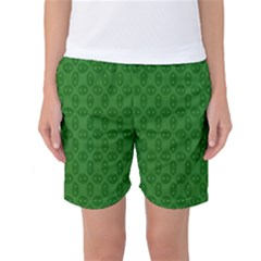 Green Seed Polka Women s Basketball Shorts by Mariart