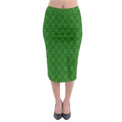 Green Seed Polka Midi Pencil Skirt by Mariart