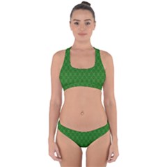 Green Seed Polka Cross Back Hipster Bikini Set