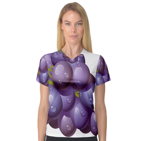 Grape Fruit V-neck Sport Mesh Tee by Mariart