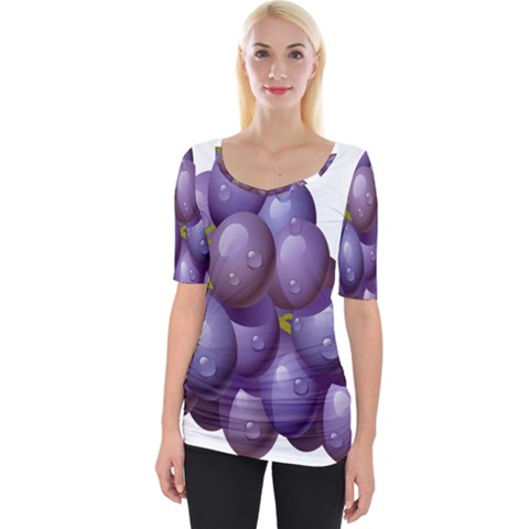 Grape Fruit Wide Neckline Tee by Mariart