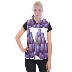 Grape Fruit Women s Button Up Puffer Vest