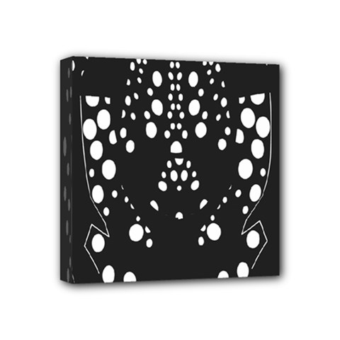 Helmet Original Diffuse Black White Space Mini Canvas 4  X 4  by Mariart