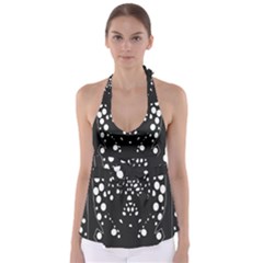 Helmet Original Diffuse Black White Space Babydoll Tankini Top by Mariart