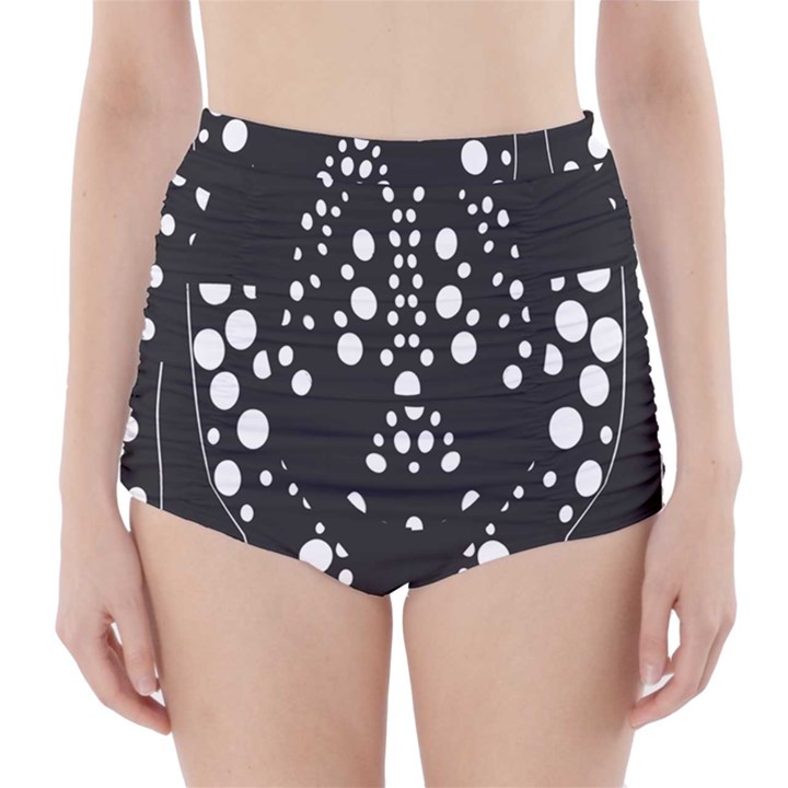 Helmet Original Diffuse Black White Space High-Waisted Bikini Bottoms