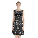 Helmet Original Diffuse Black White Space Sleeveless Waist Tie Chiffon Dress View1