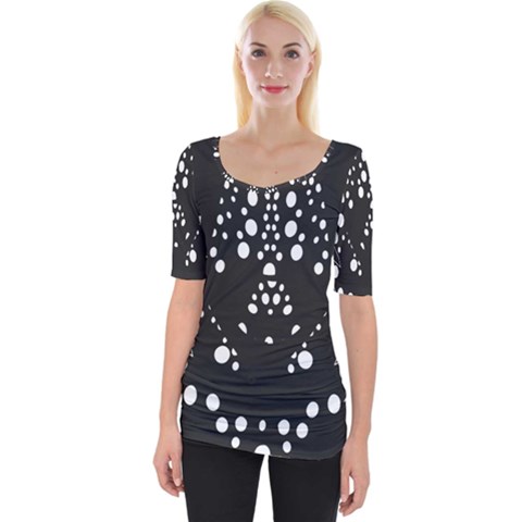 Helmet Original Diffuse Black White Space Wide Neckline Tee by Mariart