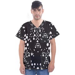 Helmet Original Diffuse Black White Space Men s V-neck Scrub Top