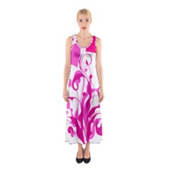 Heart Flourish Pink Valentine Sleeveless Maxi Dress