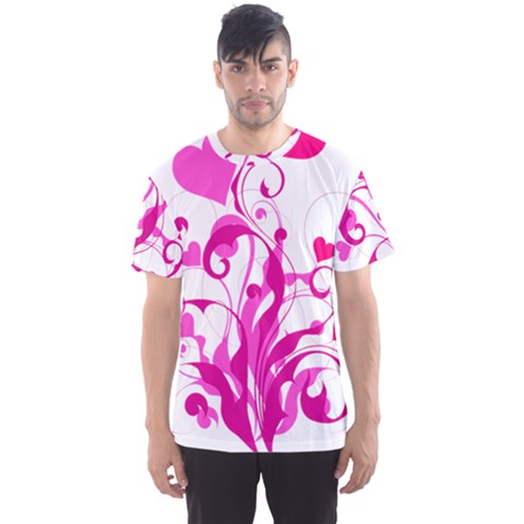 Heart Flourish Pink Valentine Men s Sports Mesh Tee by Mariart