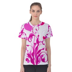 Heart Flourish Pink Valentine Women s Cotton Tee