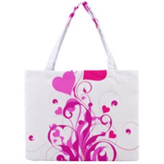 Heart Flourish Pink Valentine Mini Tote Bag