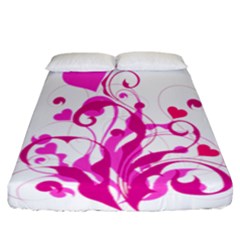 Heart Flourish Pink Valentine Fitted Sheet (california King Size)