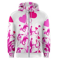 Heart Flourish Pink Valentine Men s Zipper Hoodie