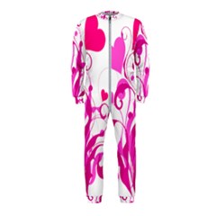 Heart Flourish Pink Valentine Onepiece Jumpsuit (kids) by Mariart