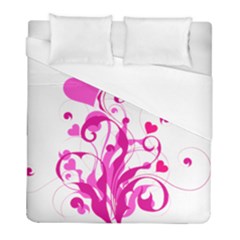 Heart Flourish Pink Valentine Duvet Cover (full/ Double Size) by Mariart