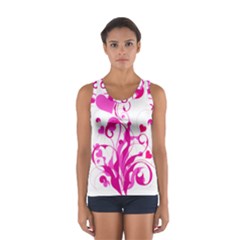 Heart Flourish Pink Valentine Sport Tank Top 