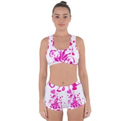 Heart Flourish Pink Valentine Racerback Boyleg Bikini Set by Mariart