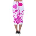 Heart Flourish Pink Valentine Velvet Midi Pencil Skirt View2