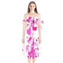 Heart Flourish Pink Valentine Shoulder Tie Bardot Midi Dress View1